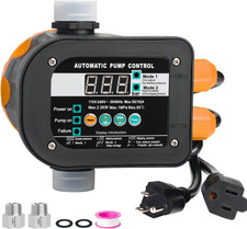Smart Pump Controller,110V-240V,1" NPT Adapters,Digital Display
