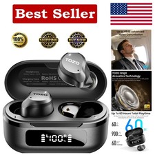 Active Noise Cancelling Earbuds with 6 Mics, Waterproof Design 60H Playtime