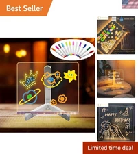 Creative LED Note Board 7.9"W x 7.9"H - Versatile Acrylic Dry-Erase Light