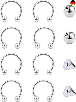 16G Hufeisen Nasenring Lippenpiercing Helix Ring 1,2mm Piercing Nase Septum