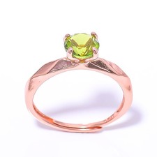 Peridot Gemstone Rose Gold Plated Ring Adst R10 3 