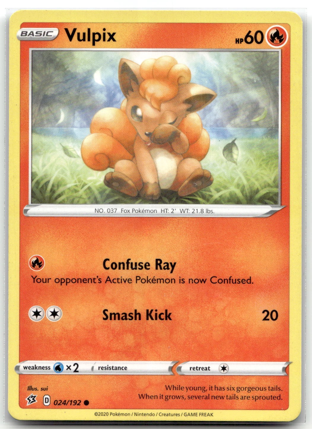 Vulpix 024/192 SWSH02: Rebel Clash Common Pokemon TCG MP