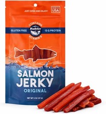 Rublev Salmon Jerky Original Flavor – Wild Caught Dried Fish Strips, High