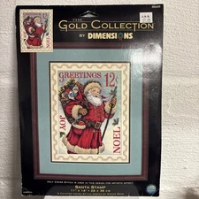 Gold Collection Dimensions SANTA STAMP Christmas Counted Cross Stitch Kit 8688