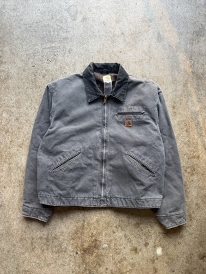 Vintage Carhartt Detroit Jacket Xl 90s Usa Blanket Lined Petrol Grey