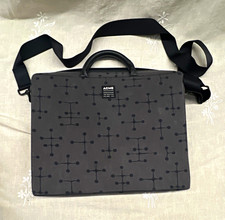 ACME 15in Nylon Laptop Shoulder/Messenger Bag Gray/Black Geometric Zip Strap