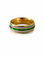 8MM Tungsten Carbide Ring 18K Gold Plated Dome Groove Polished Band Men Women UK