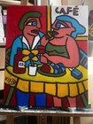 VISTO -Tableau art moderne contemporain - Titre CAFÉ ROUGE