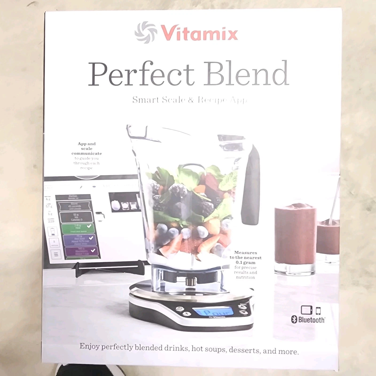 Vitamix Perfect Blend Smart Scale & Recipe App Bluetooth Digital Kitchen Scale