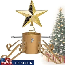Heavy Duty Adjustable Christmas Tree Stand W/ Water Reservoir & LED Topper New