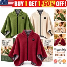 2027 Upgrade Heated Shawl Warm Wraps for Women, USB Wearable Throw Blanket US