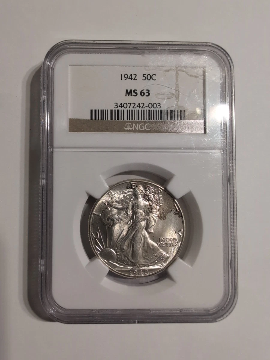 MS 63 Graded 1942 Year Liberty Walking Half Dollars (1916-1947