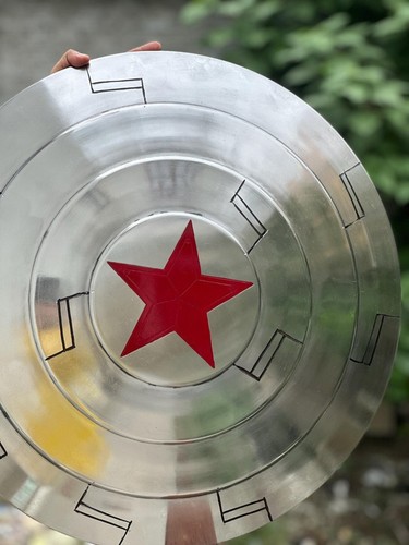 Halloween Captain America Shield Unpainted Metal Captain America Shield Cosplay - Picture 4 of 5