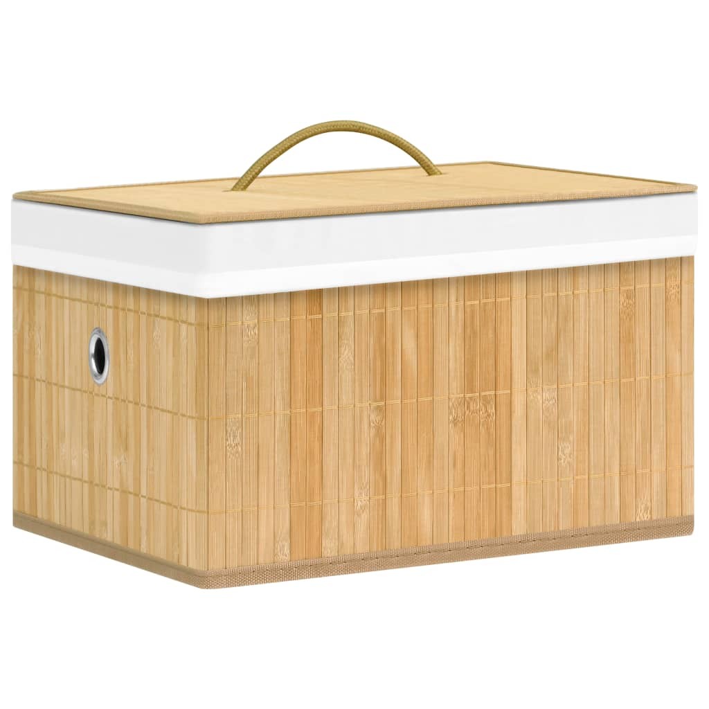 CiWiVOKi 4 Contenitori Trasparenti Impilabili Con Coperchi In Bambù E Manici – 30,5x17,8x17 Cm