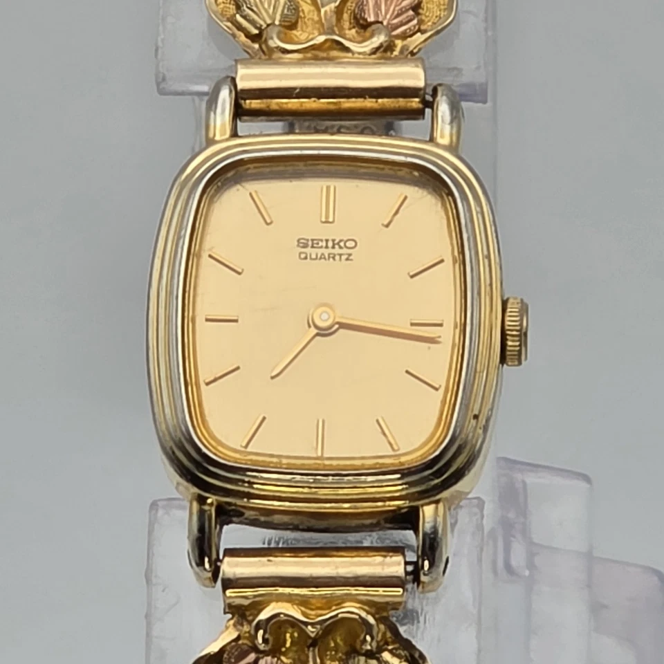 Vintage SEIKO Watch STAMPER Signed 10k Black Hills Gold Women's 10K Yellow Gold - Image 3 of 4