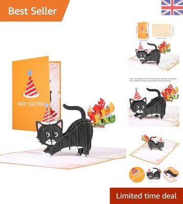 Hochwertige Pop-Up Geburtstagskarte mit süßem Katzenmotiv - perfekt für Katzenliebhaber
