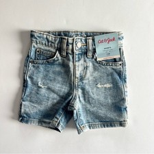 NWT Cat  Jack Denim Cargo Shorts Distressed Sz 12 mo