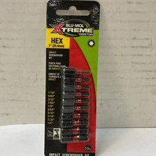 BLU-MOL Xtreme Impact Driver Screwdriver Hex Bit Set 10pcs
