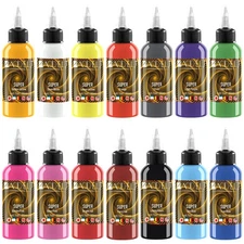 Tattoo Ink Set 14 Colors 1oz 30ml Bottles Professional Pigment Kit for Skin Ar