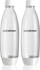Sodastream 1L Slim White Carbonating Bottles Twin Pack Genuine New