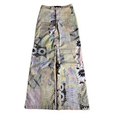 Archive Roberto Just Cavalli Floral Flower Abstract Art Wide Leg Flared Jeans