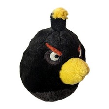Angry Birds 6" Black Bird Bomb Bird Plush Stuffed Animal 2010 Rovio Blackbird