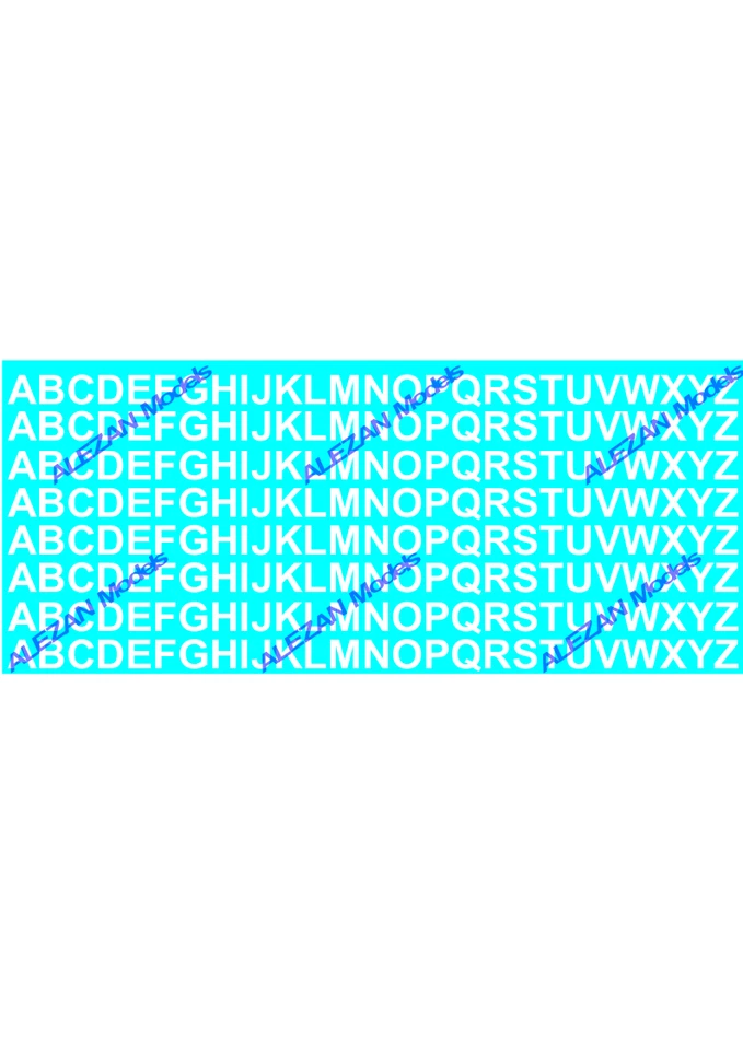 ALEZAN MODELS . DECALCOMANIES . ALPHABET . BLANC . - Photo 1/1