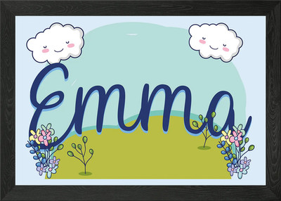 EMMA Baby Namen Schild Geschenk gerahmt Wandbild Poster Leinwanddruck Bild