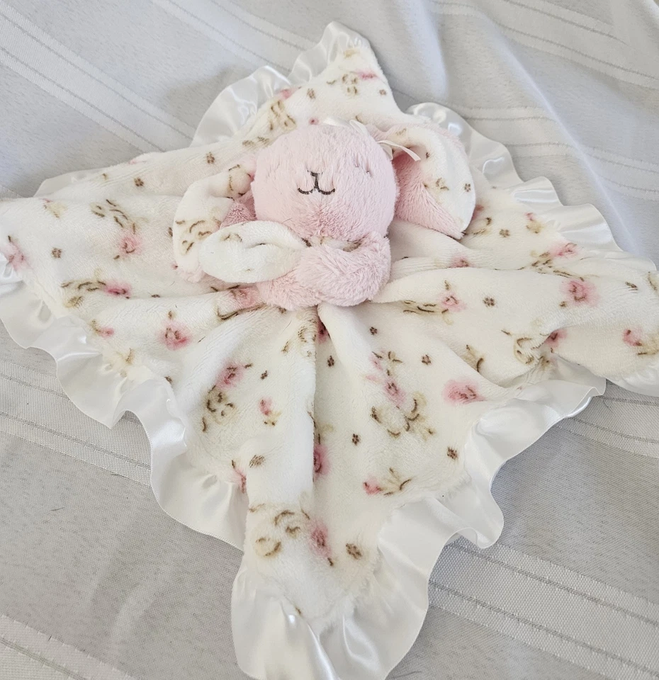 Little Me Pink Floral Bunny Baby Lovey Plush Stuffed Animal Toy Security Blanket - Image 3 of 4