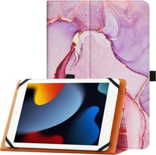 Universal Tablet Case for 9"-11" Tablets Stand Folio Cover Marble Pink