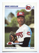 ROOKIE CARD MIKE ROESLER Pirates/ Carolina Mudcats 1991 Line Drive Card #115. rookie card picture
