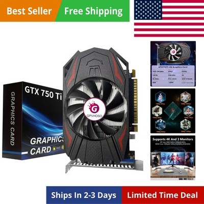 GTX 750Ti 4GB GDDR5 Graphics Card, 640SP 128bit Direct X12 Computer Video Car...