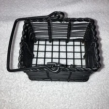 Small Cast Iron Basket with Handle, 2 in X 3 1/4 in, Black