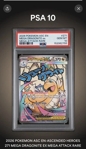2026 POKEMON ASC EN-ASCENDED HEROES MEGA ATTACK RARE MEGA DRAGONITE EX PSA 10