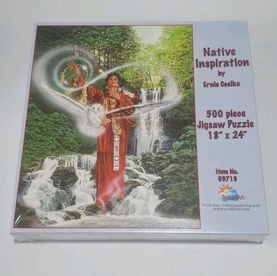 Native Inspiration Ernie Cselko SunsOut 500pc Puzzle American Indian NEW SEALED