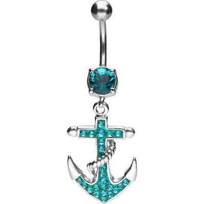 PIERCINGLINE  Bauchnabelpiercing Chirurgenstahl Bananabell mit Brass-Design