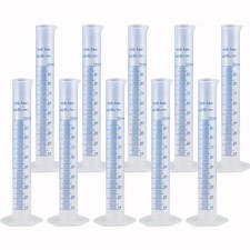 10Pack 100ml Plastic Graduated Cylinder, Plastic Measuring Cylinder Set, 2-Si...