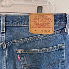 Vintage 90 s Levi's 501XX Straight Leg Jeans 34x30 Blue Denim