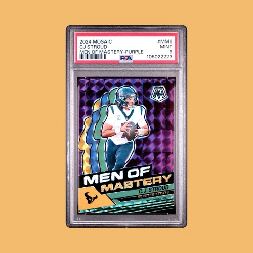 2024 Mosaic CJ Stroud Men of Mastery Purple /49 #MM6 Houston Texans PSA 9 Mint