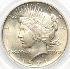 Piece Silver Dollar 1921 PCGS MS-65!!! Key Date! Amazing Lustrous Gem!
