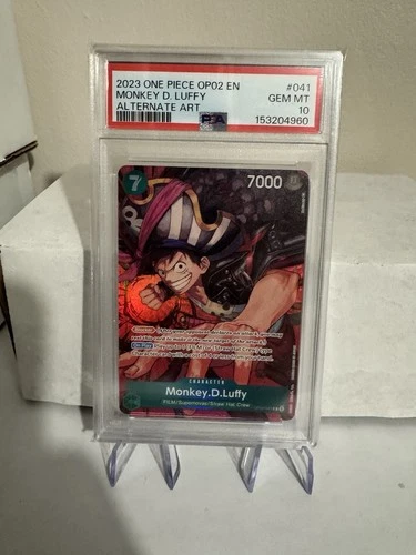 2023 ONE PIECE OP02-PARAMOUNT WAR ALTERNATE ART #041 MONKEY D. LUFFY PSA 10