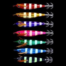 7PCS Glow Shrimp Jig 10.5cm/9.5g Fishing Lures Octopus Squid Jigs Hook Bait
