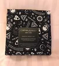 CYNTHIA ROWLEY QUEEN Sheet Set Halloween Magic Ouija Psychic Mystical Skull Moon