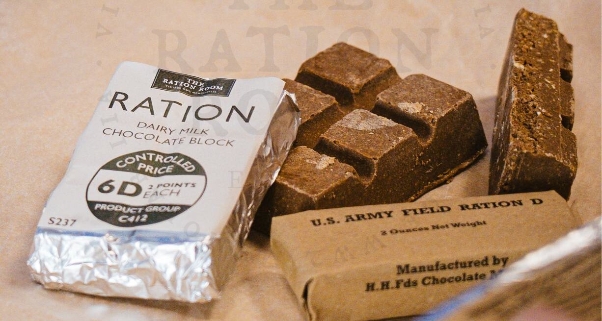 1940s-WW2-Replica Ration Chocolate Gift Set Military D ration BAR+Milk Chocolate