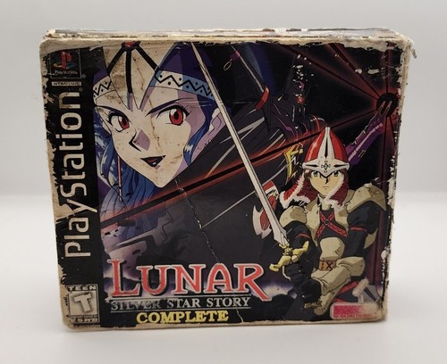 PS1 Lunar Silver Star Story Complete 4 Discs w/Book Cloth Map Slip Cover