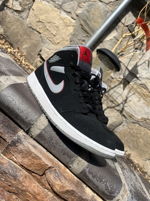 jordan 1 mid particle grey gym red