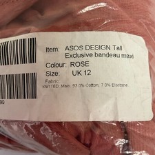 Asos Design Bandeau Maxi Dress Womens Size 8 Tall Rose Front Tie