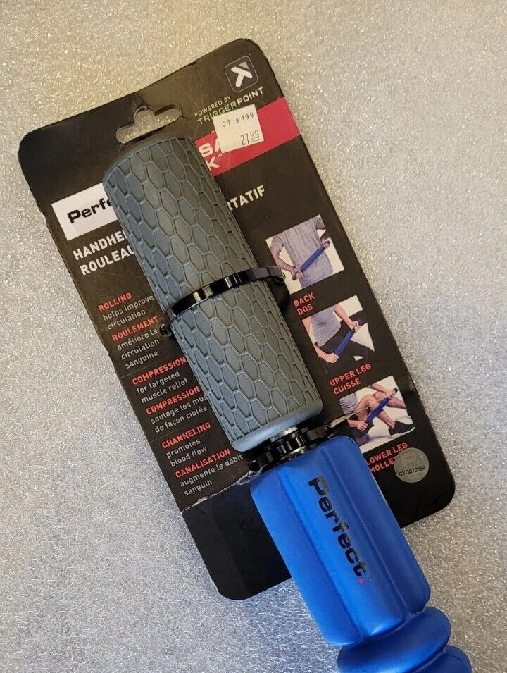 Bastón rodante de masaje de espuma de mano Perfect Fitness 20" punto gatillo NUEVO (19B) Foto 3 de 4