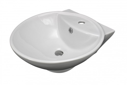 Countertop Round Vessel Bathroom Sink White with Overflow Counter Vessel Sinks - Bild 1 von 9