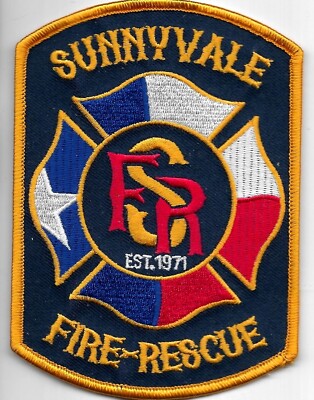 Fire Department TEXAS Patch SUNNYVALE Feuerwehr Abzeichen USA Rescue EMS EMT